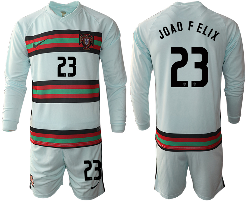 Men 2021 European Cup Portugal away Long sleeve #23 soccer jerseys->portugal jersey->Soccer Country Jersey